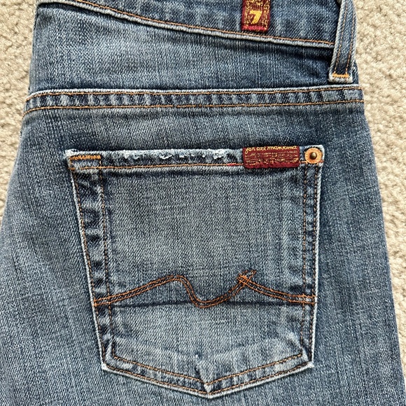 7 For All Mankind Button Fly Boycut/Bootcut Jeans, Size 28 - New - Picture 5 of 11
